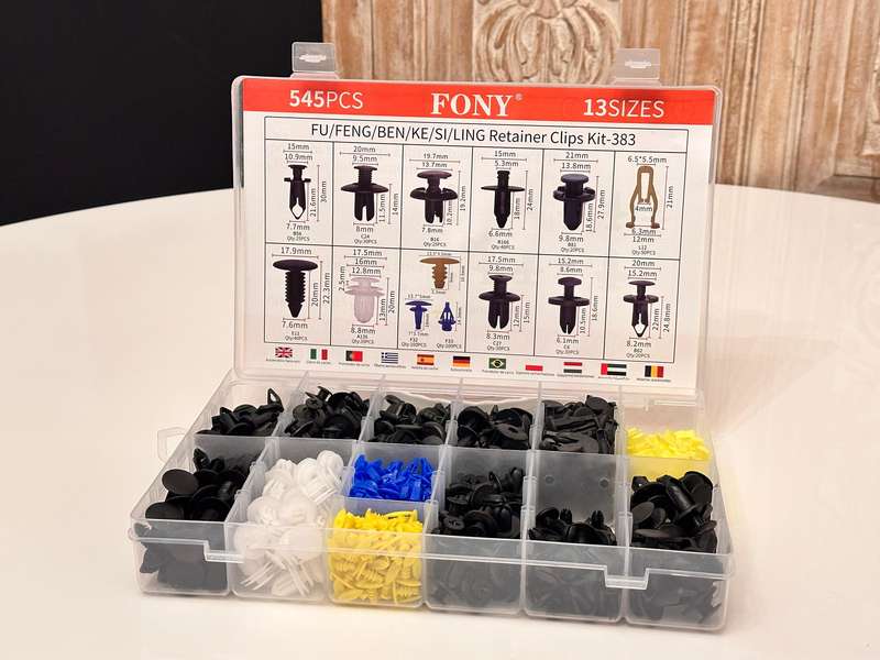 Large Clip & Fastener Retainer Set with 13 Sizes