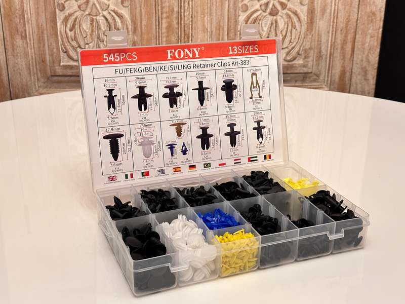 Large Clip & Fastener Retainer Set with 13 Sizes