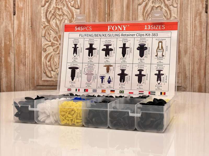 Large Clip & Fastener Retainer Set with 13 Sizes