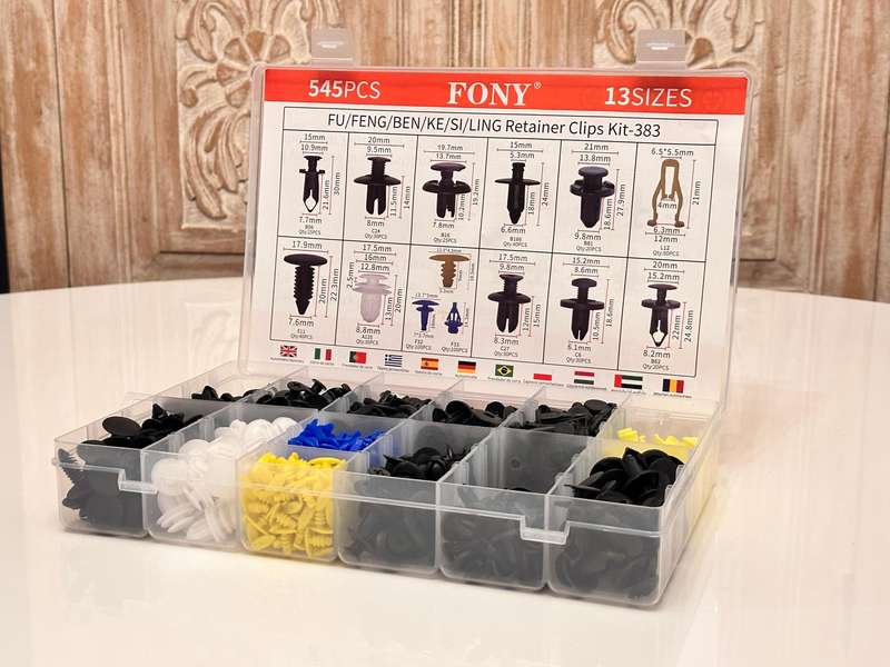 Large Clip & Fastener Retainer Set with 13 Sizes