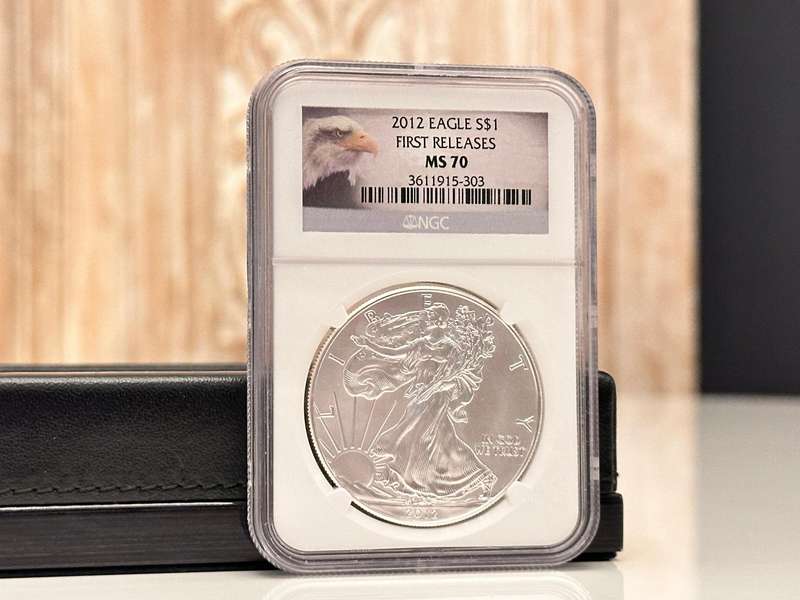 2012 MS70 NGC Graded First Releases 1oz Fine Silver Slabbed Eagle Dollar