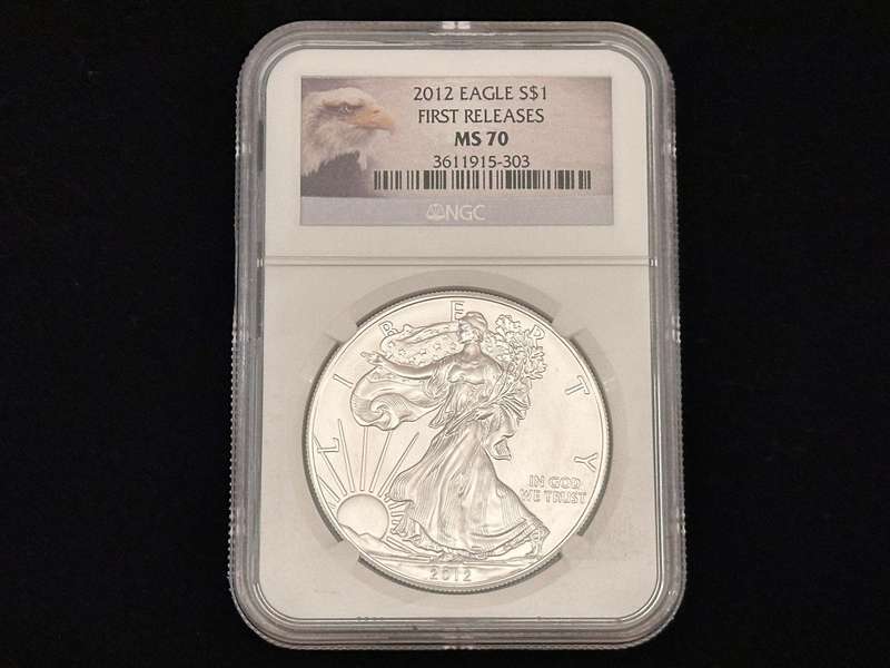 2012 MS70 NGC Graded First Releases 1oz Fine Silver Slabbed Eagle Dollar
