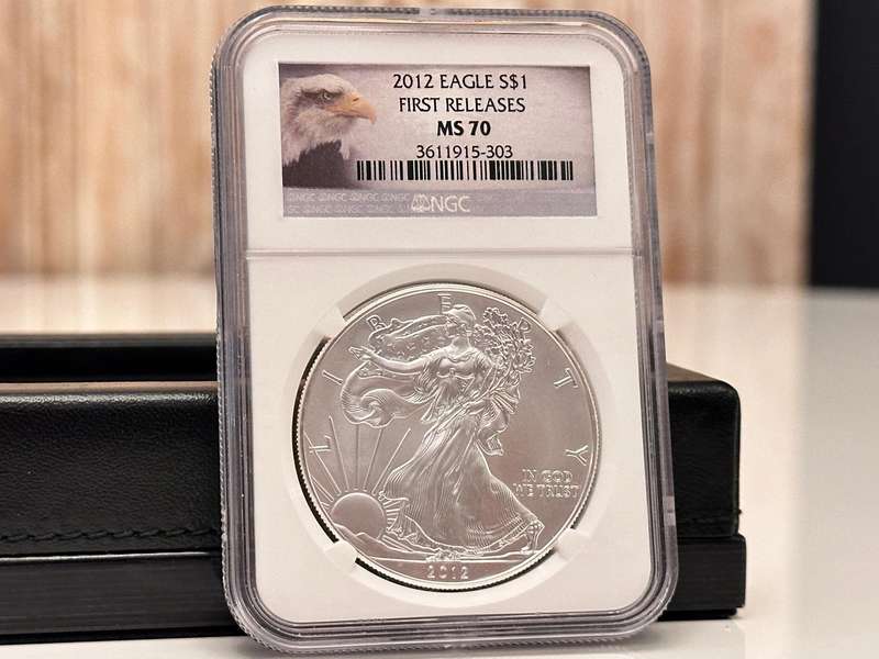 2012 MS70 NGC Graded First Releases 1oz Fine Silver Slabbed Eagle Dollar
