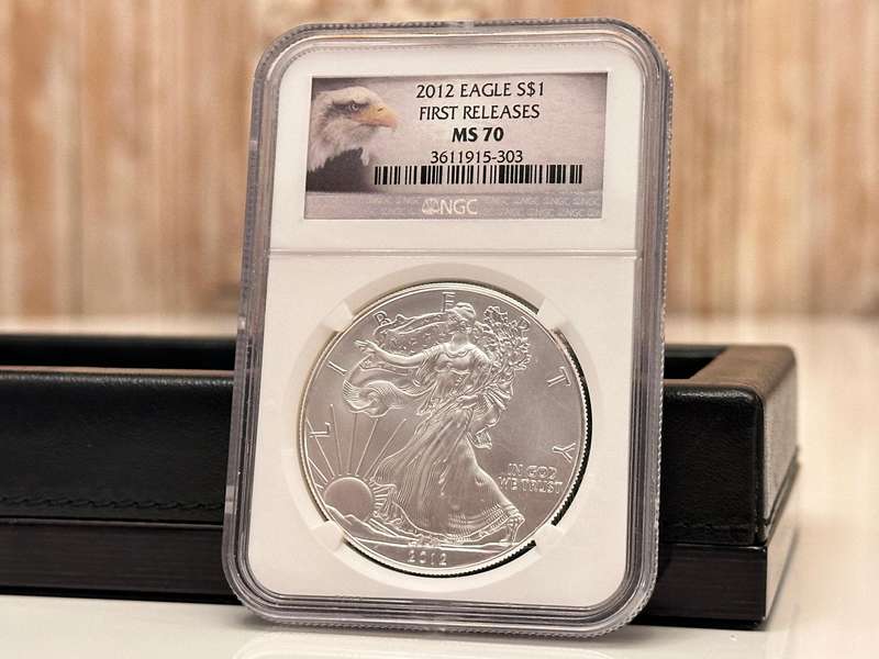 2012 MS70 NGC Graded First Releases 1oz Fine Silver Slabbed Eagle Dollar
