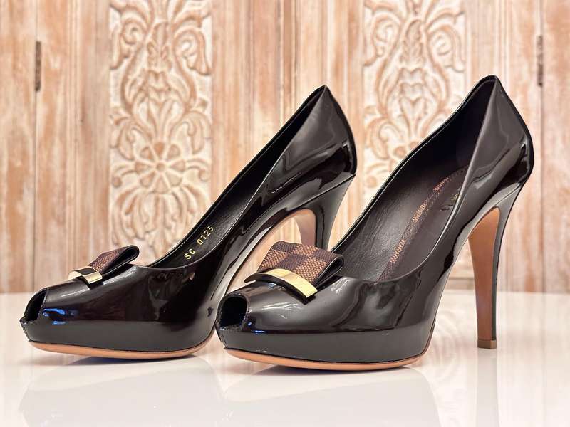 Louis Vuitton Damier Collection High Heel Shoes with Original Bag