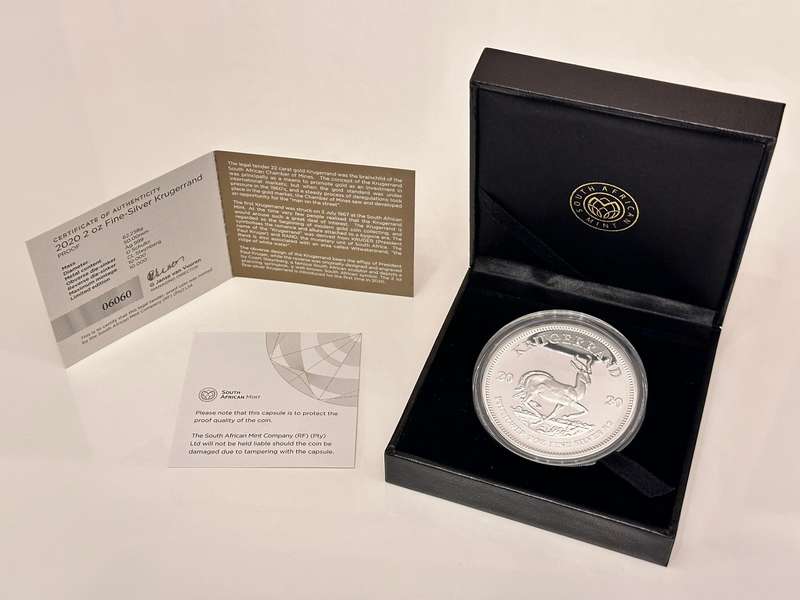 2oz Silver Proof Krugerrand 2020 - In Original SA Mint box with Certificate