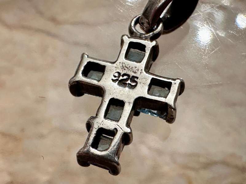 Beautiful Vintage Silver & Topaz Statement Cross