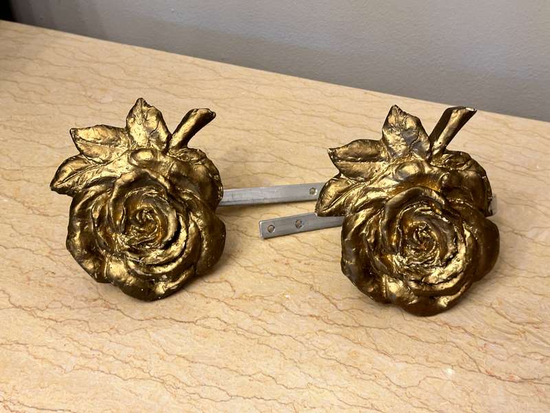 BEAUTIFUL GOLD ROSE CURTAIN HOLD BACK SET
