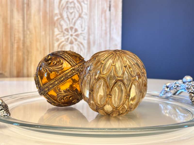 Exquisite Vintage Decorative Glass Spheres