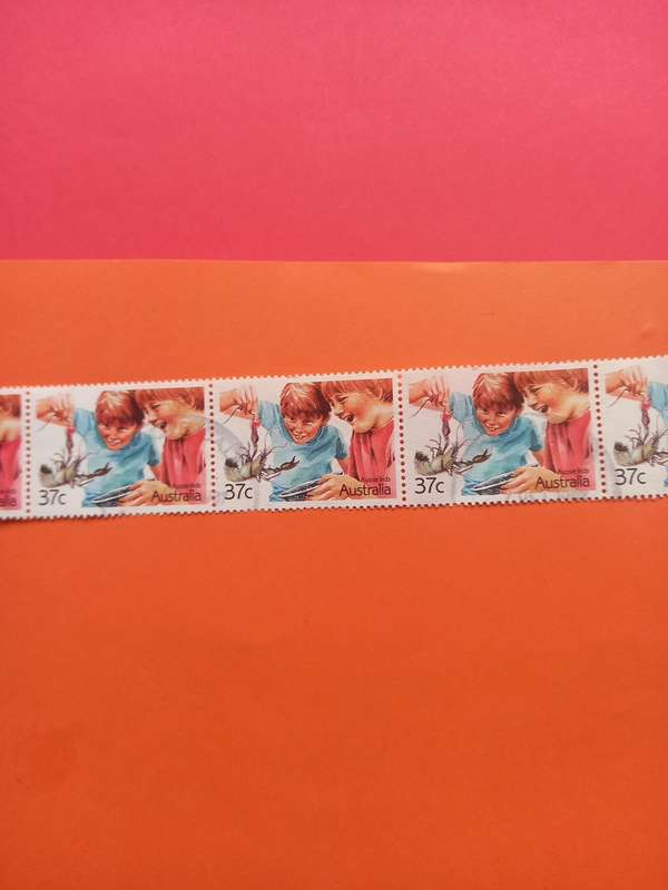 Australian 5 stamp strip