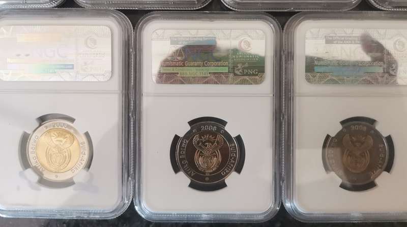 NGC Graded - 2008 R5 Mandela 90TH Birthday - Set of 9 coins - Bid per set