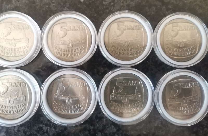 10 x 1994 Presidential Inauguration R5 Coins - Bid per coin to take the lot
