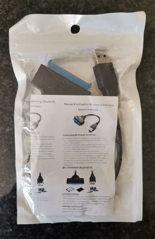 SATA to USB 3.0 Adapter Cable for 2.5" SATA SSD/HDD - NEW