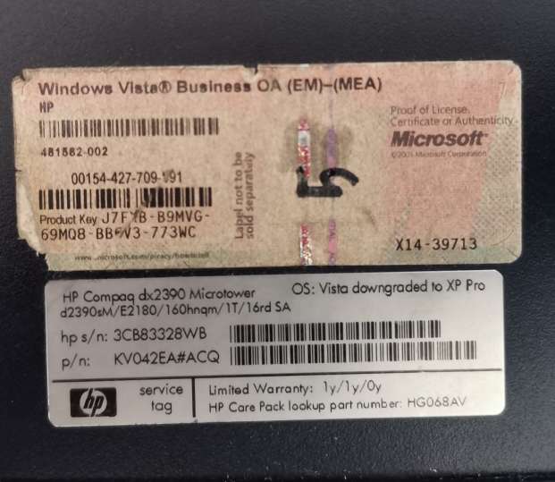 HP Compaq dx2390 Microtower - With Intel(R) Pentium(R) Dual CPU - Windows 10(Not activated)