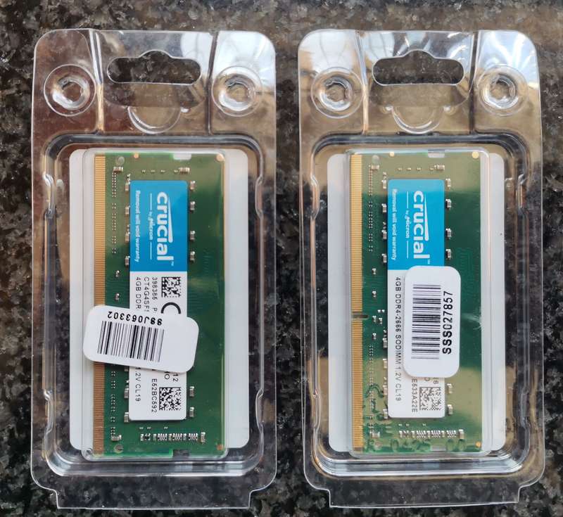 Crucial 4GB Notebook RAM DDR4 - 2666 Sodimm - NEW (2 available)
