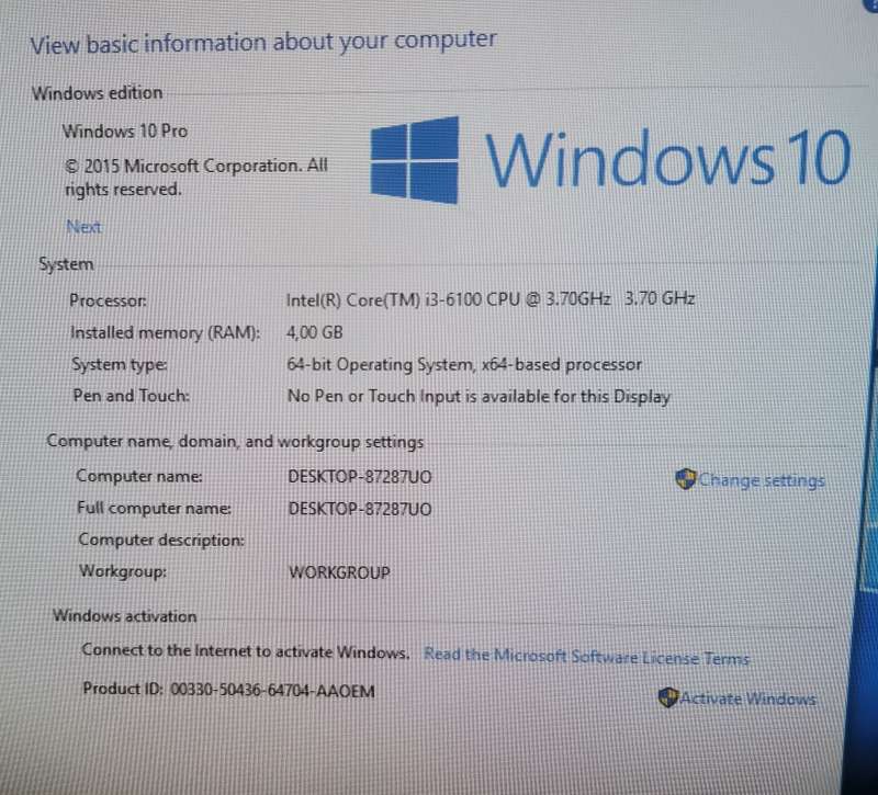 Lenovo i3 Desktop - 4GB DDR4 RAM / 128GB SSD