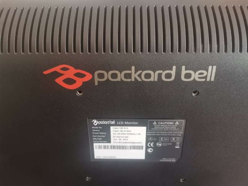 Packard Bell Viseo 190 WA 19" LCD Monitor - VGA port only