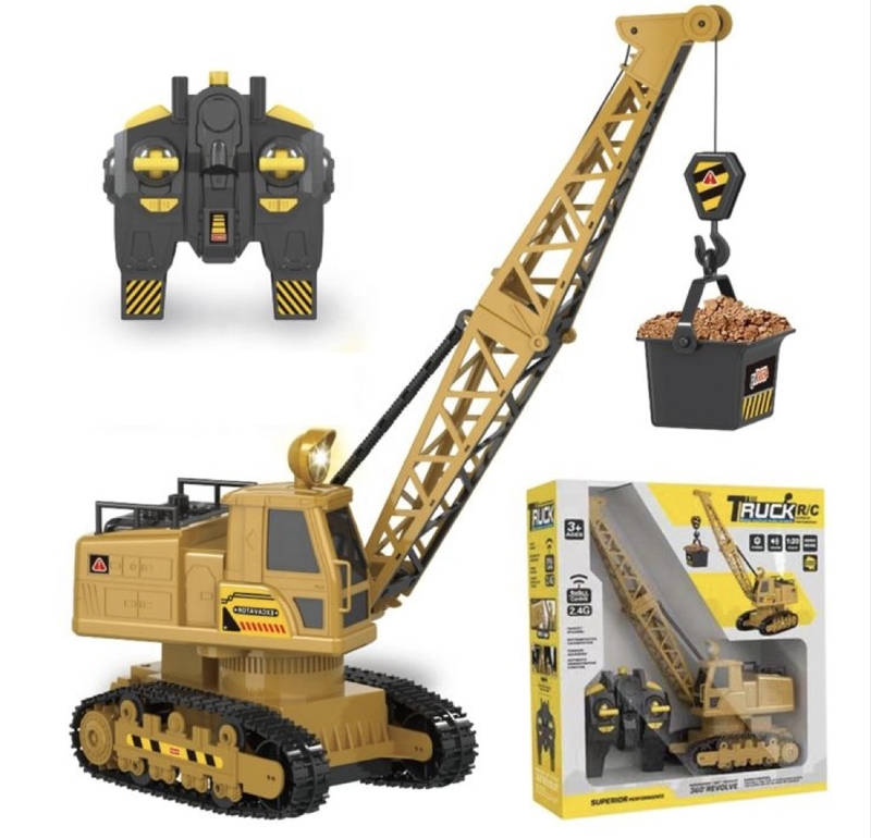  HQ 1:20 Scale R/C Crane Truck  2.4GHz Remote Control, 360° Rotation, Lights & Sound
