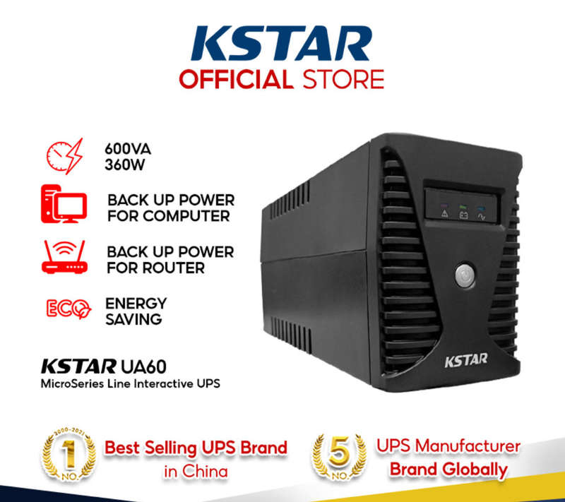 K-Star UA60 600VA Line-Interactive UPS Backup Power Supply  Reliable Home & Office Protection