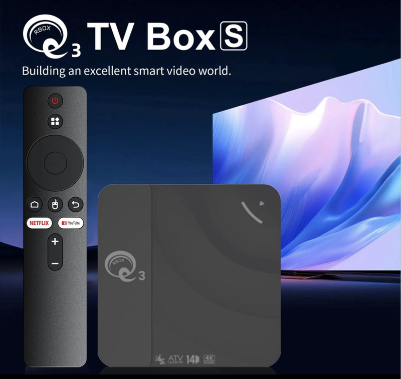 Q3 TV Box S | Android 4K Smart Media Player | Netflix, YouTube, Google Play  Fast & Compact