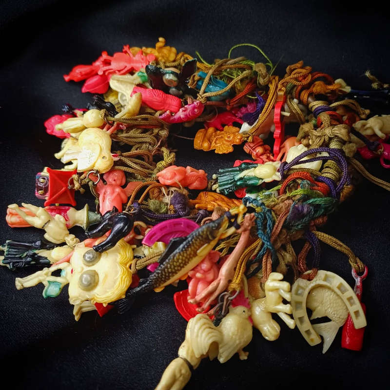 Antique Japanese Kobe Celluloid Charms, over 100 Charms