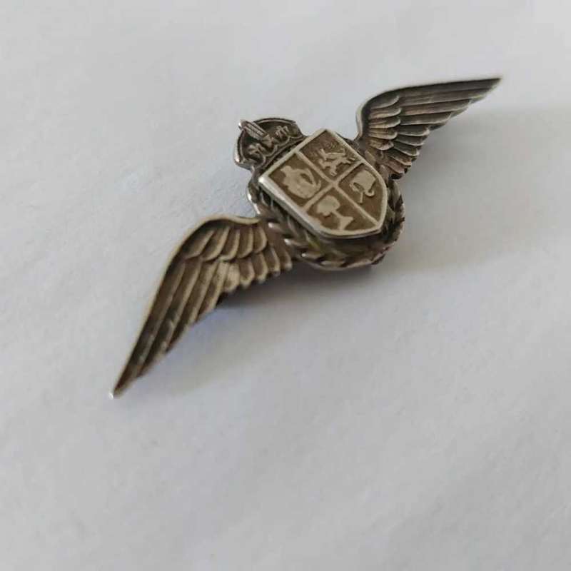 World War II 1939 - 1945  Sterling Silver SAAF navigators pin