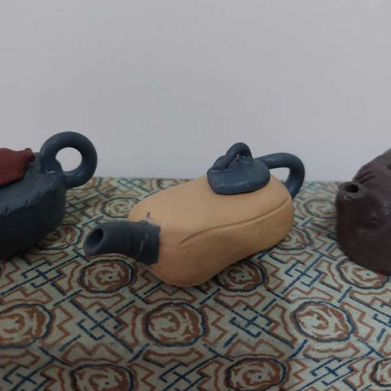 4 Mini Vintage Chinese Clay Teapots