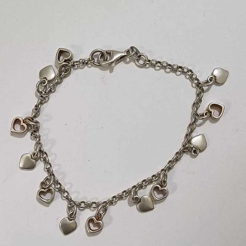 Sterling Silver Heart charm Bracelet