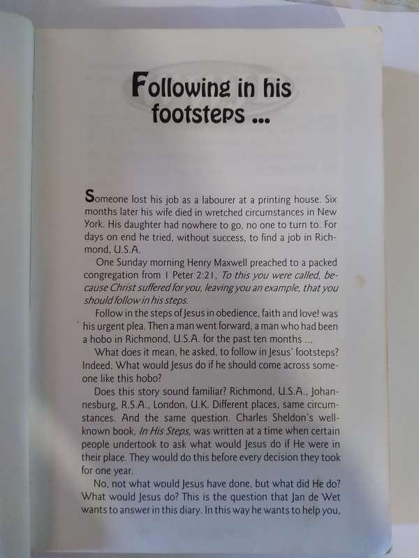 What Would Jesus Do? -366 devotions in the footsteps of Jesus by Jon De Wet -1998