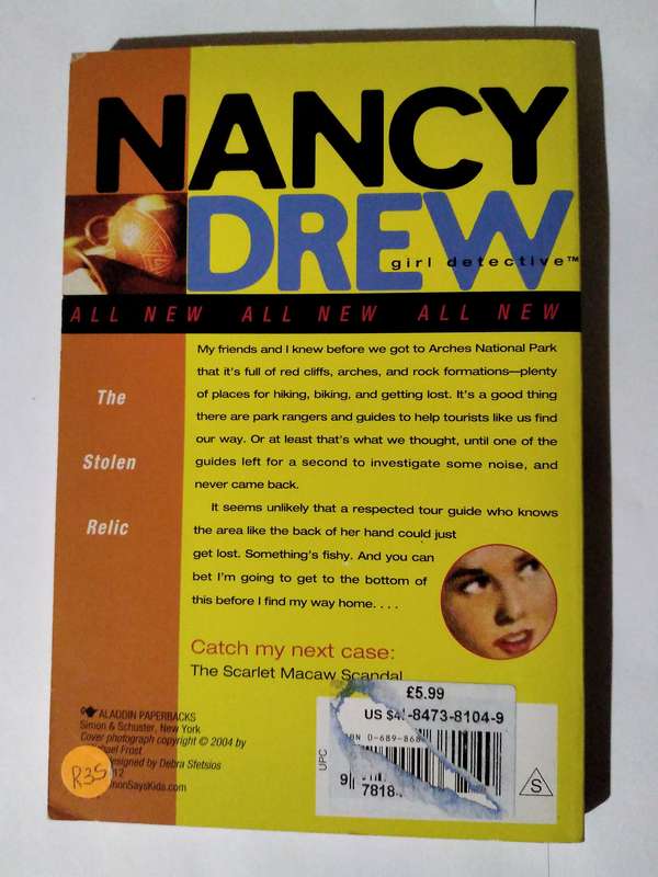 Nancy Drew , The Stolen Relic No.7 by Carolyn Keene -2004