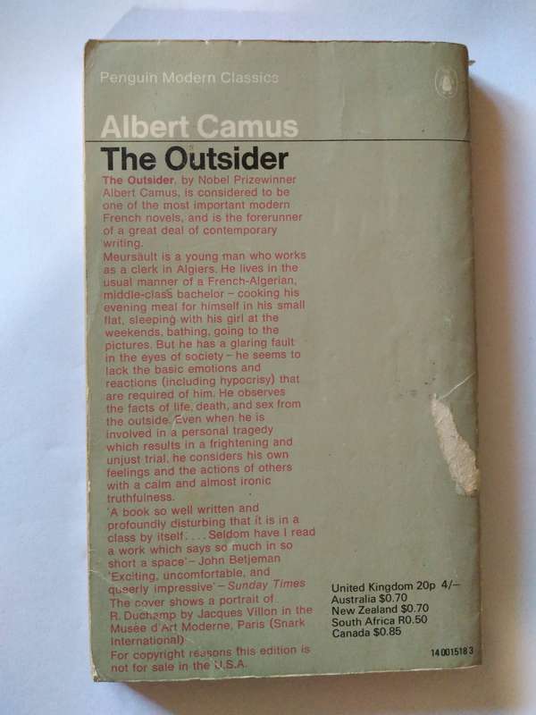 The Outsider by Albert Camus - 1942