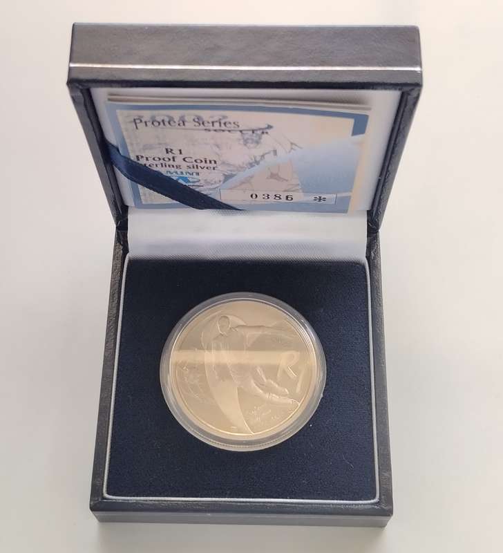 2002 Proof Soccer One Rand with Box and COA #C0052