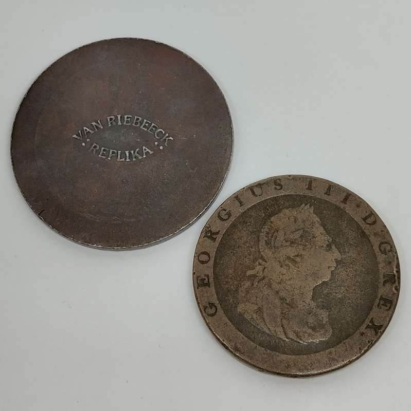 1797 Cartwheel Penny and Van Riebeeck Replica Combo #C0059