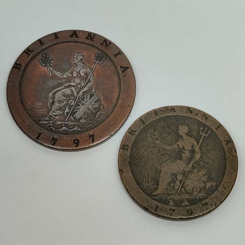 1797 Cartwheel Penny and Van Riebeeck Replica Combo #C0059