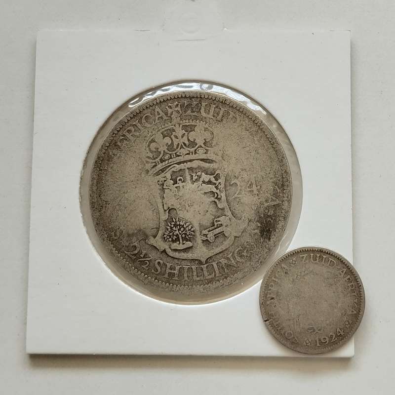 1924 2 and Half Shilling + 3 Pence Set #C0084