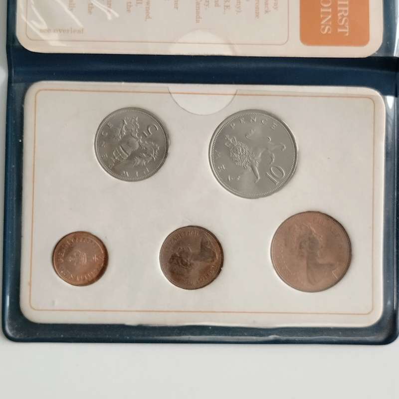 British First Decimal Coin Set in Pouch (1/2 Penny to 10 Pence) #C0108