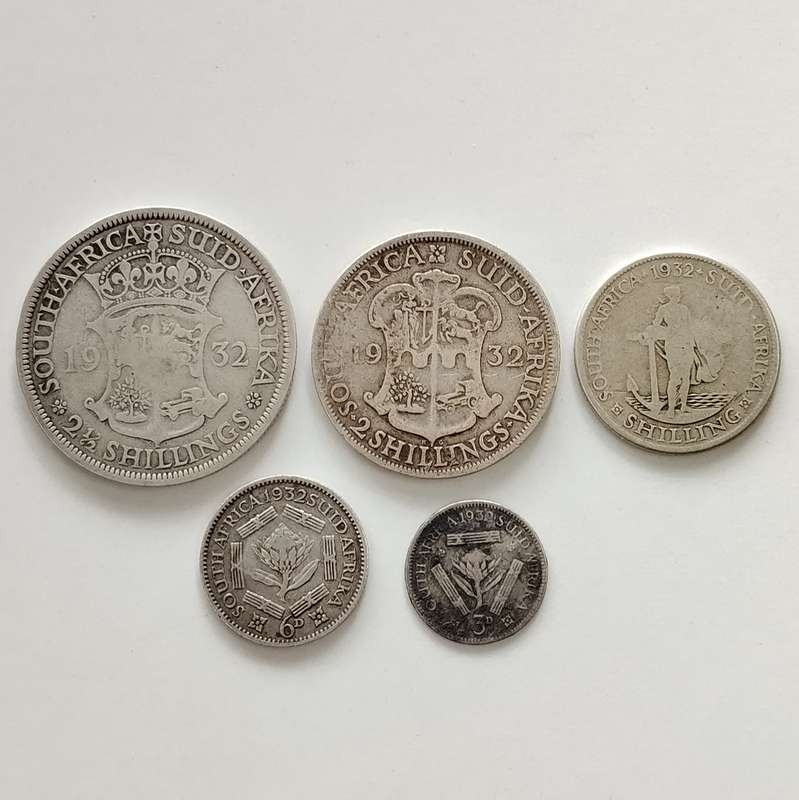 1932 Partial Set (2.5 Shilling to 3 Pence) #C0119