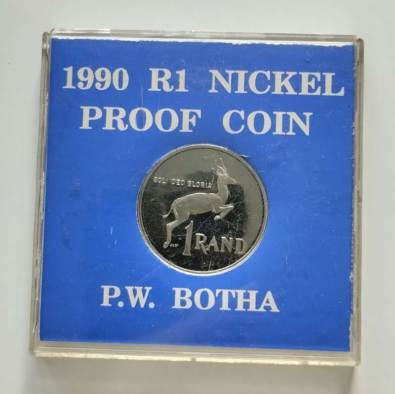 1990 Proof Nickel One Rand in Capsule #C0135