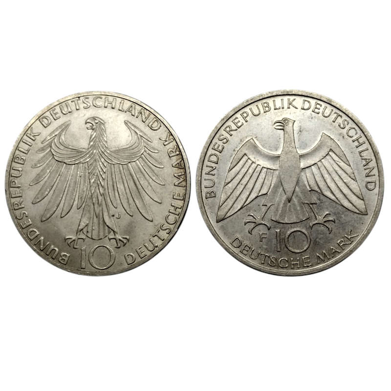 Set of 2 1972 10 Deutsche Mark Olympic Games Commemorative Coins #C0143