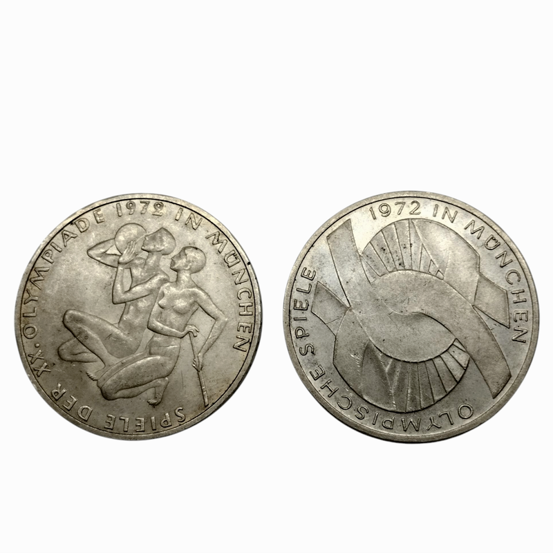 Set of 2 1972 10 Deutsche Mark Olympic Games Commemorative Coins #C0143