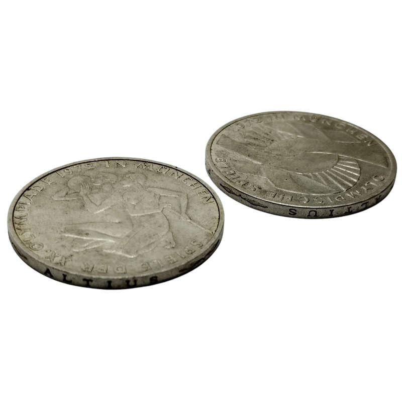 Set of 2 1972 10 Deutsche Mark Olympic Games Commemorative Coins #C0143