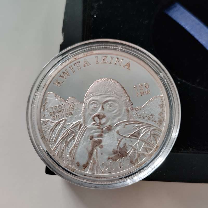 2010 Kwita Izina 1 Troy Oz Silver Commemorative Coin Rwanada #C0156