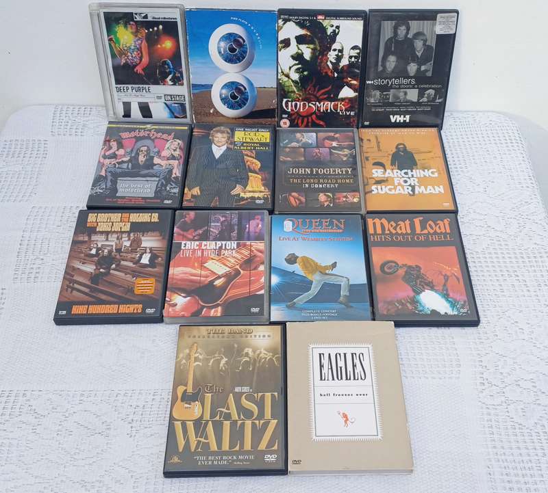 Eclectic Mix of 14 Music DVD's - Joplin to Queen