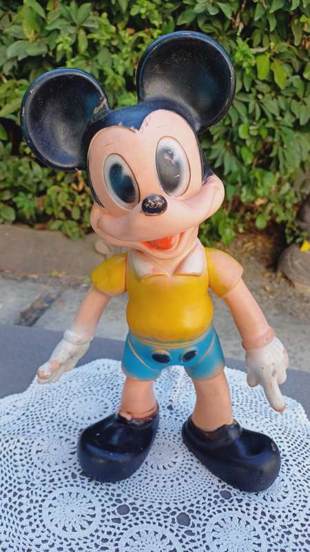 Vintage 1960's Walt Disney Mickey Mouse Rubber Figurine