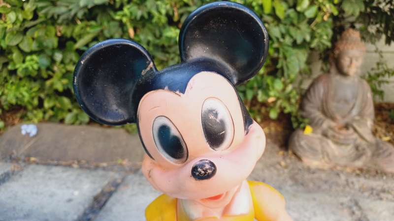 Vintage 1960's Walt Disney Mickey Mouse Rubber Figurine