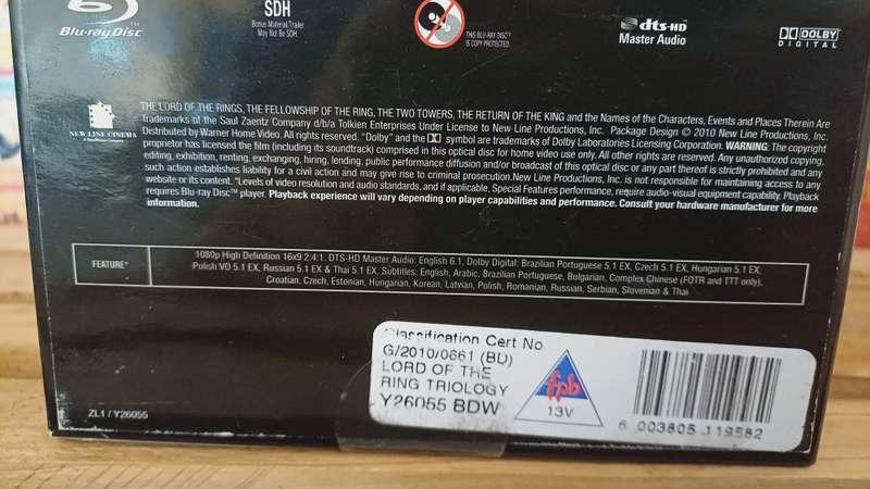 The Lord of the Rings - The Motion Picture Trilogy (Blu ray)
