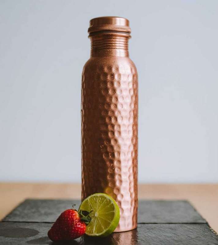 Pure Hammered Copper Water Bottle