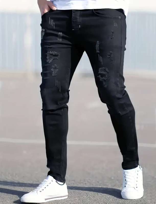 Men Casual Ripped Jean (Black) Size 34