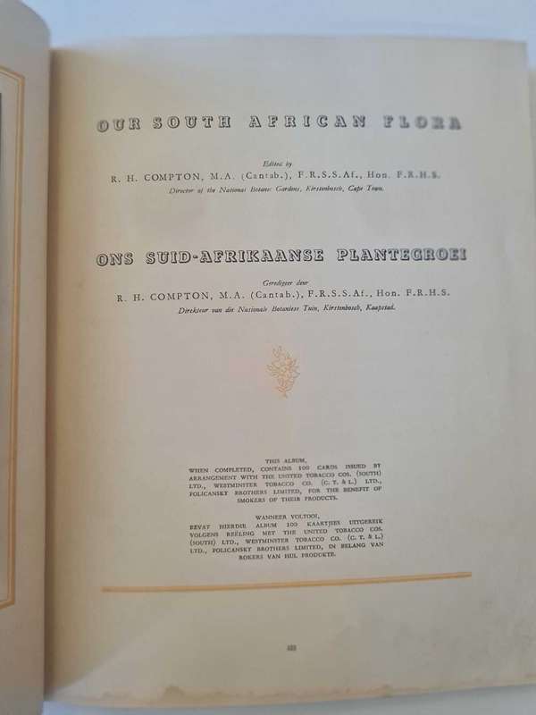 Ons Suid-Afrikaanse Plantegroei Cigarette card album