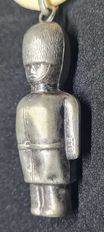 Soldier rattle, teething ring and whistle